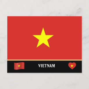 Vietnam Flag & Vietnamese country travel / Vietnam Postcard