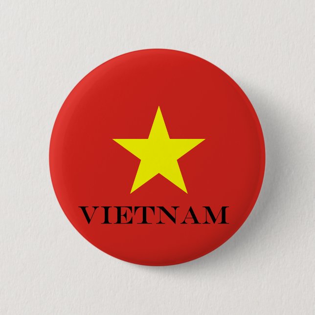 Vietnam flag Vietnamese star Button (Front)
