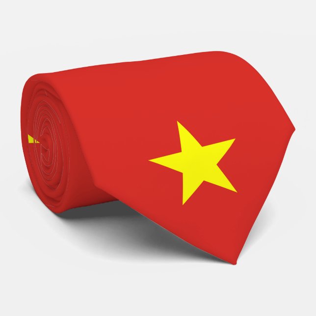 Vietnam flag Vietnamese star Neck Tie (Rolled)