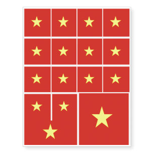 Vietnam flag Vietnamese star Temporary Tattoos
