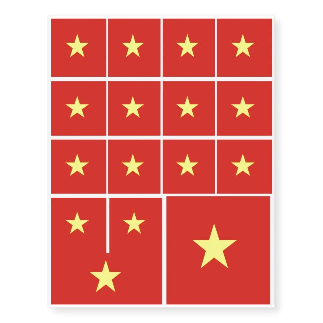 Vietnam flag Vietnamese star Temporary Tattoos (Front)