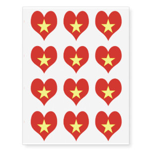 Vietnam flag Vietnamese star Temporary Tattoos