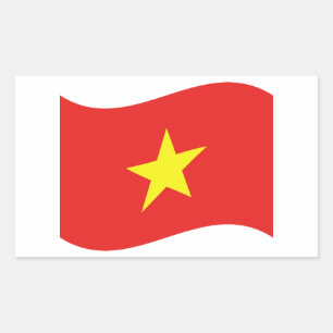 Vietnam Flag Wave Rectangular Sticker