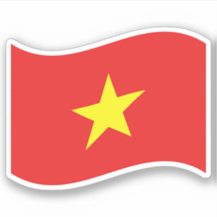 Vietnam Flag Wave Sticker