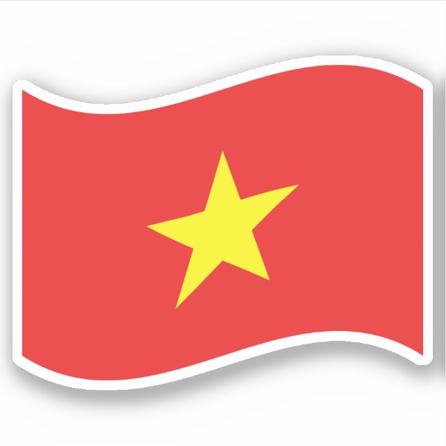 Vietnam Flag Wave Sticker (Front)