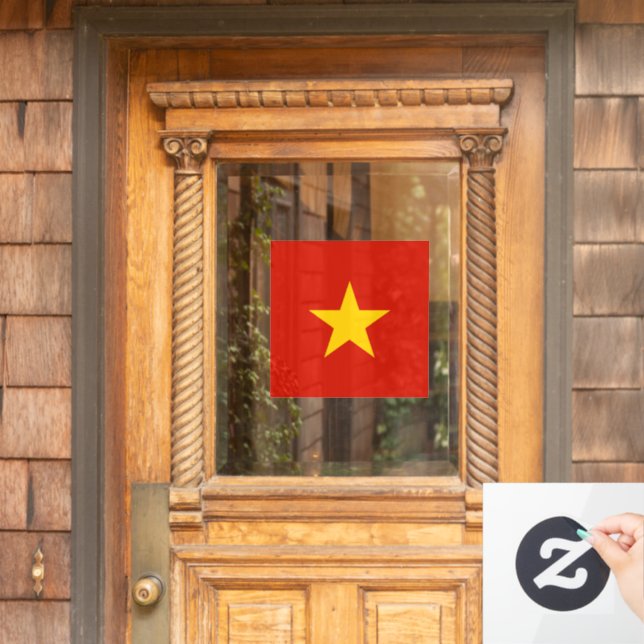 Vietnam flag window cling (Home Door)