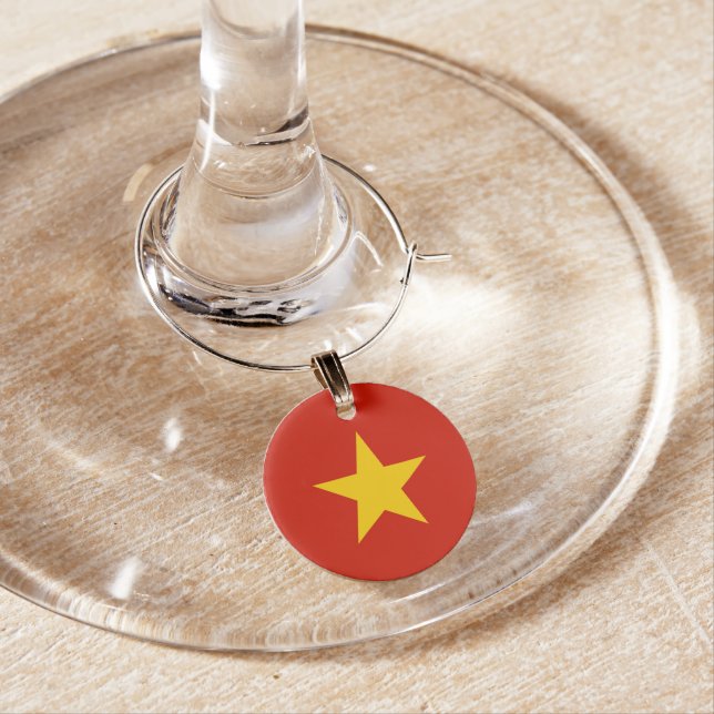 Vietnam flag wine charm (In Situ)