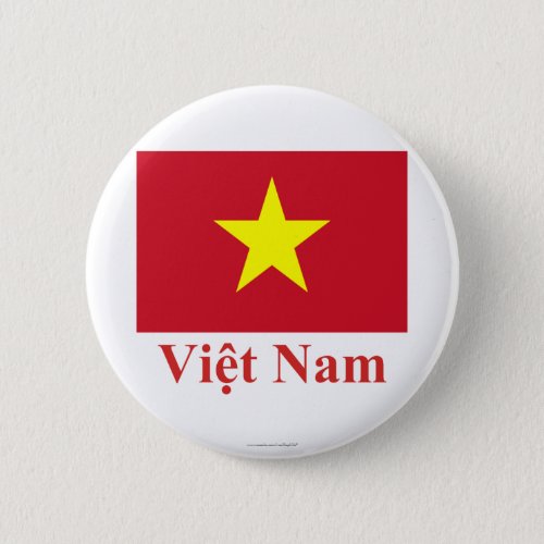 Vietnam Flag with Name in Vietnamese Button