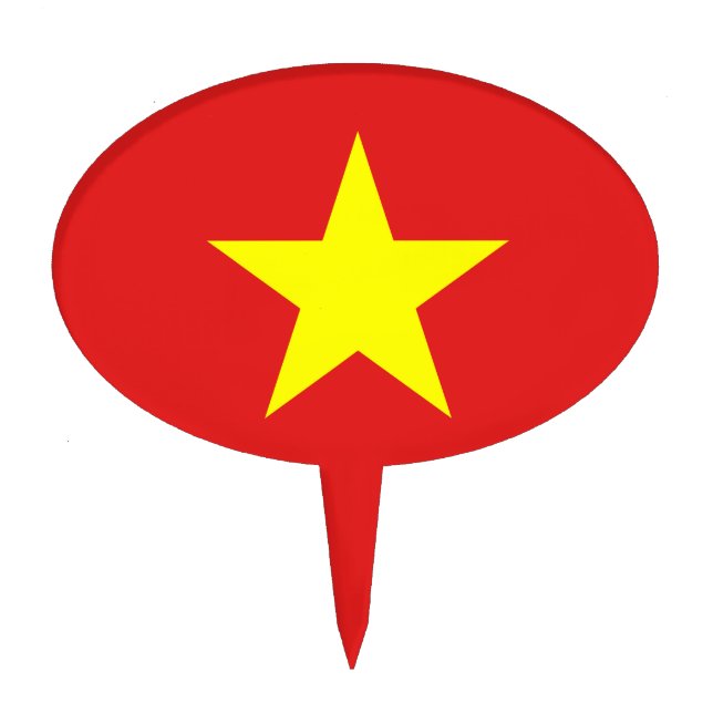 Vietnam Flag Yellow Star Cake Topper (Front)