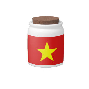 Vietnam Flag Yellow Star Candy Jar