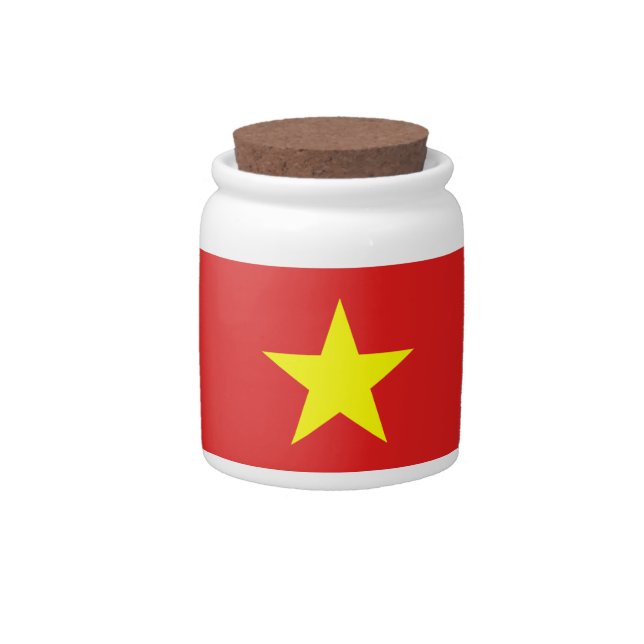 Vietnam Flag Yellow Star Candy Jar (Front)