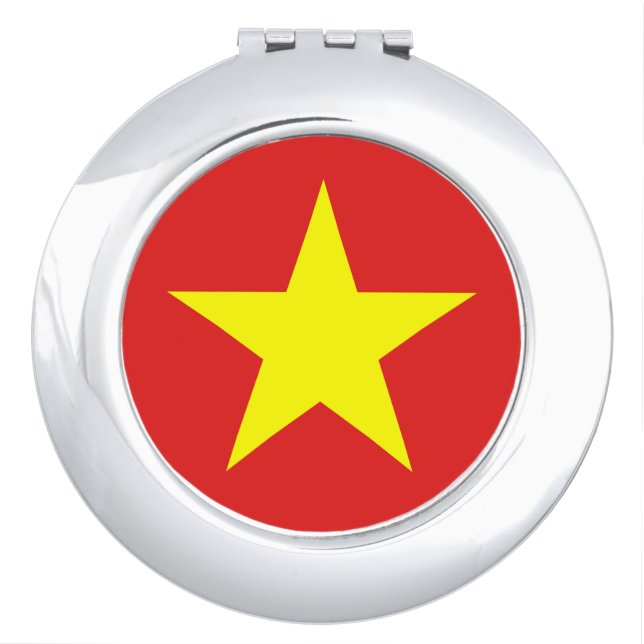 Vietnam Flag Yellow Star Compact Mirror (Front)