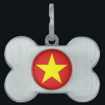 Vietnam Flag Yellow Star pet's Tag<br><div class="desc">Vietnam Flag on bone pet's tag. Matching office products,  home products and more...  Don't forget the whole collection.</div>