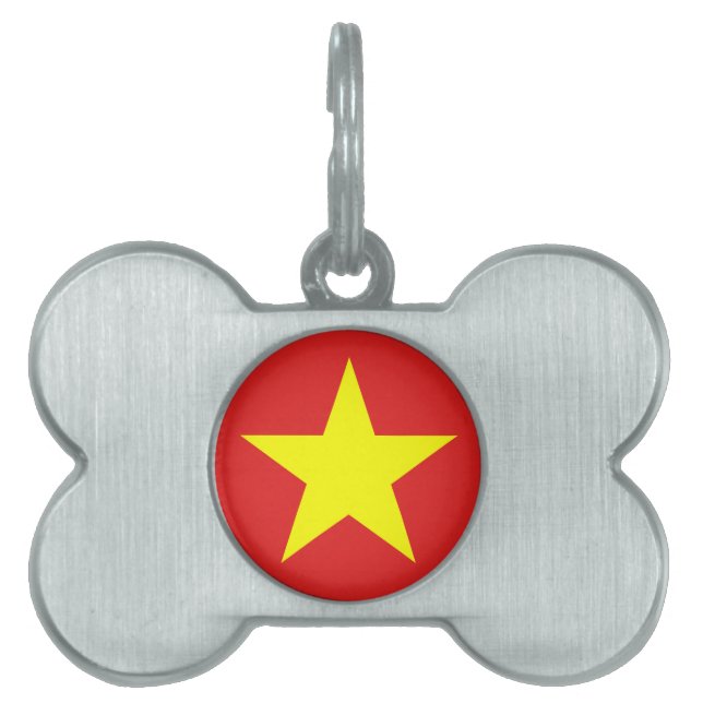 Vietnam Flag Yellow Star pet's Tag (Front)
