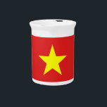 Vietnam Flag Yellow Star Pitcher<br><div class="desc">Vietnam Flag on ceramic pitcher. Matching office products,  home products and more...  Don't forget the whole collection.</div>