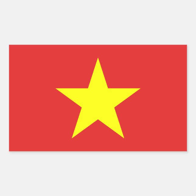 Vietnam Flag Yellow Star Rectangular Sticker (Front)