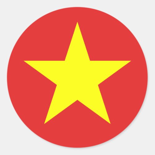 Vietnam Flag Yellow Star Round Sticker