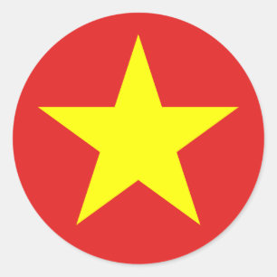 Vietnam Flag Yellow Star Round Sticker