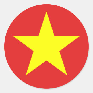 Vietnam Flag Yellow Star Round Sticker