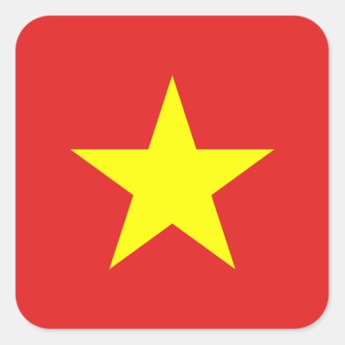 Vietnam Flag Yellow Star Square sticker