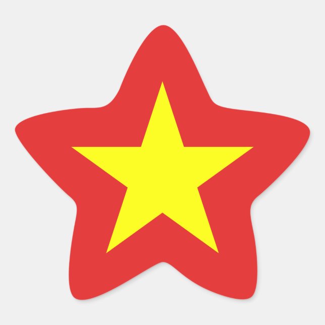Vietnam Flag Yellow Star Sticker (Front)