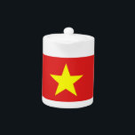 Vietnam Flag Yellow Star teapot<br><div class="desc">Vietnam Flag. Design on white ceramic teapot. Matching clothing, accessories, office products, home products and more... Don't forget the whole collection.</div>
