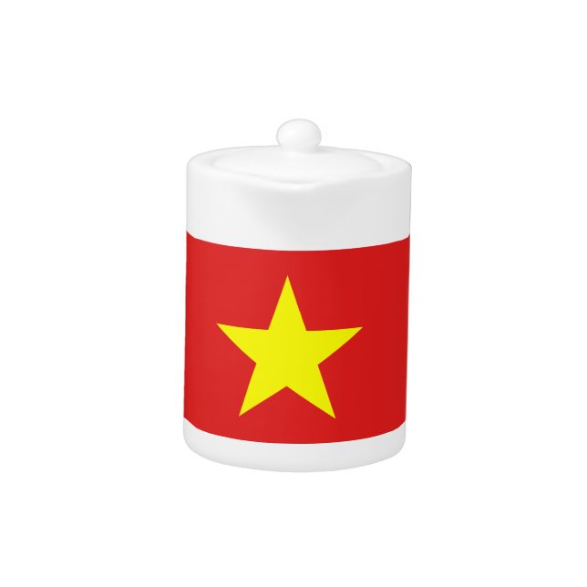 Vietnam Flag Yellow Star teapot (Front)