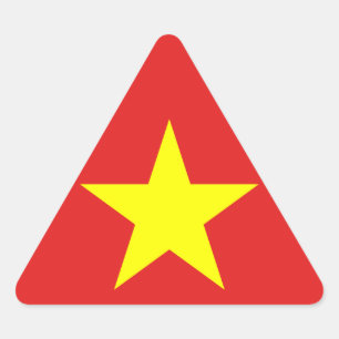 Vietnam Flag Yellow Star Triangle Sticker