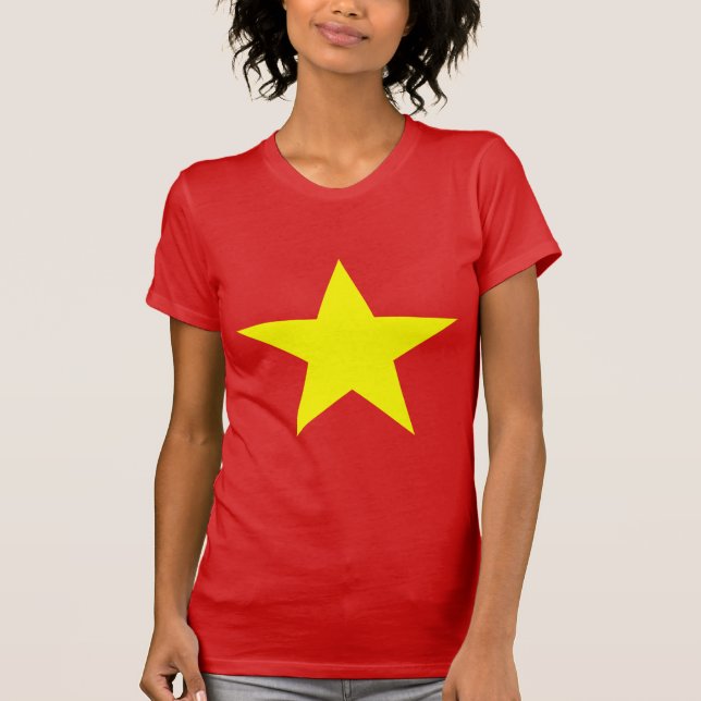 Vietnam Flag Yellow Star Women T-shirt (Front)