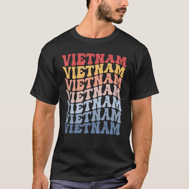 Vietnam Groovy Retro Vietnamese T-Shirt (Front)