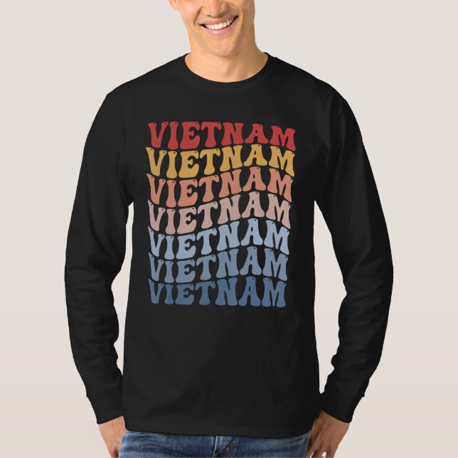 Vietnam Groovy Retro Vietnamese T-Shirt (Front)