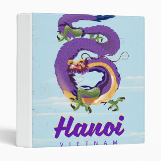 Vietnam Hanoi vintage dragon travel poster 3 Ring Binder