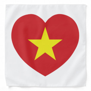 Vietnam Heart Flag Bandana
