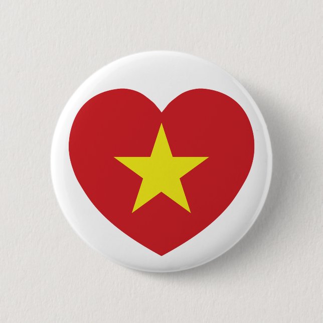 Vietnam Heart Flag Button (Front)