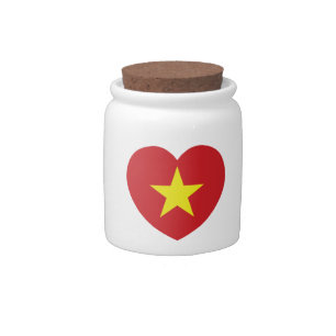Vietnam Heart Flag Candy Jar