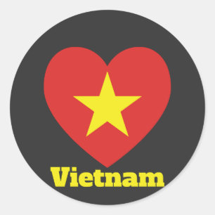 Vietnam Heart Flag  Classic Round Sticker