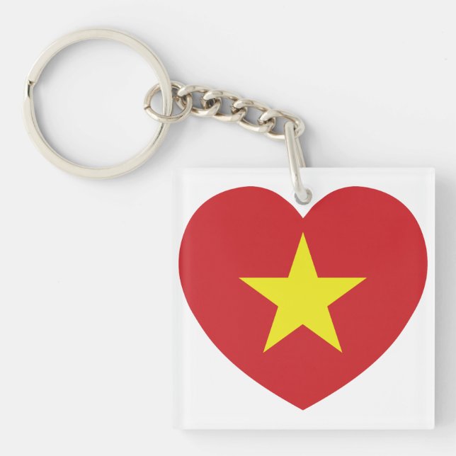 Vietnam Heart Flag Keychain (Front)
