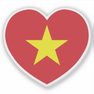 Vietnam Heart Flag Sticker
