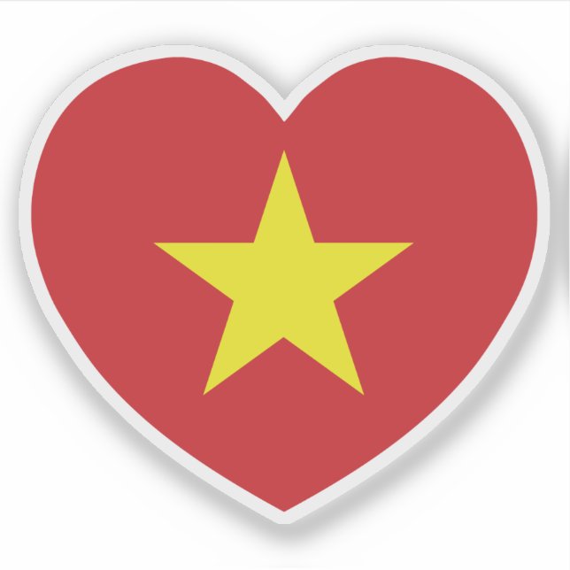 Vietnam Heart Flag Sticker (Front)