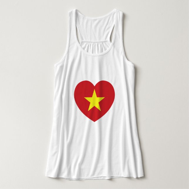 Vietnam Heart Flag Tank Top (Design Front)