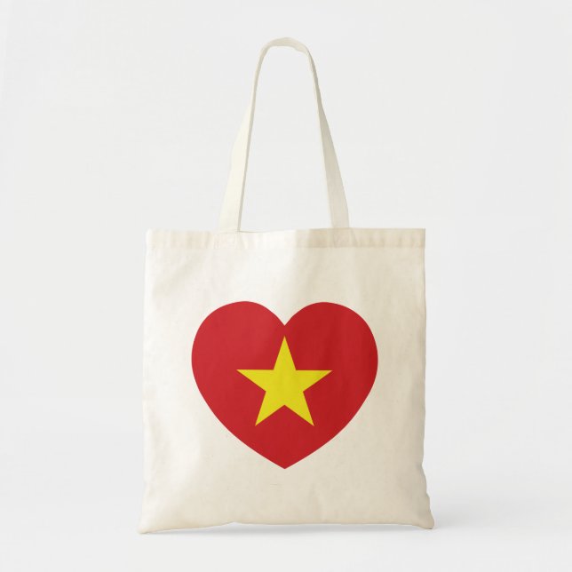 Vietnam Heart Flag Tote Bag (Front)
