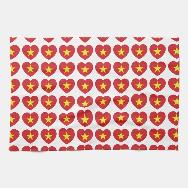 Vietnam Heart Flag Towel (Horizontal)