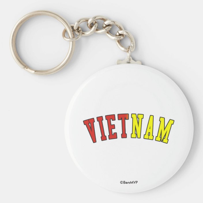 Vietnam in National Flag Colors Key Chain