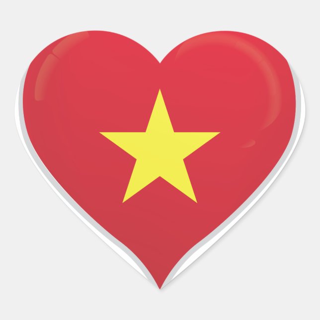 Vietnam love flag pride heart sticker (Front)