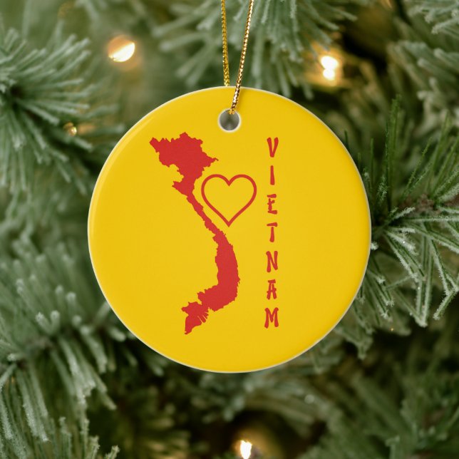 Vietnam Map Ceramic Ornament (Tree)