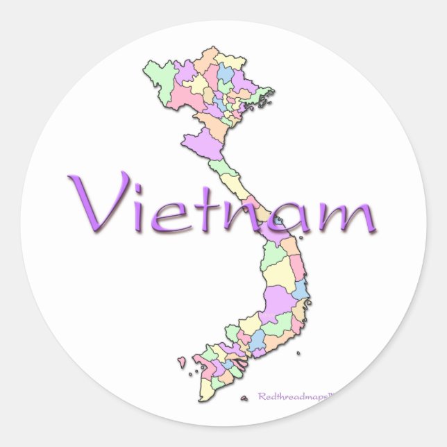 Vietnam Map Classic Round Sticker (Front)