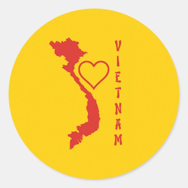 Vietnam Map Classic Round Sticker (Front)