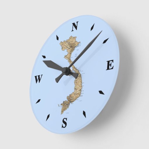 Vietnam Map Clock Zazzle