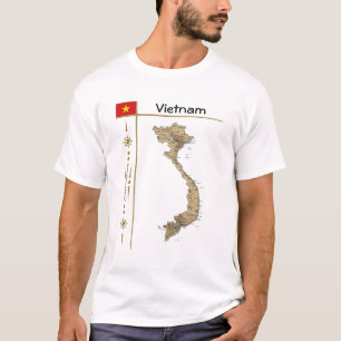 Vietnam Map + Flag + Title T-Shirt