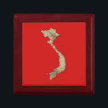 Vietnam Map Gift Box<br><div class="desc">The ceramic lid of this trinket box features a map of Vietnam over a flag-color background. An ideal place to store Vietnamese keepsakes.</div>